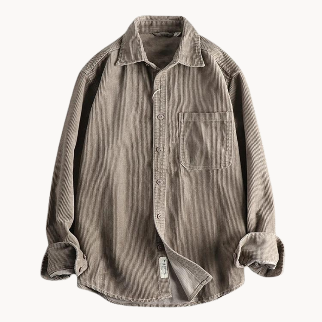 Bravaro | Mens Corduroy Shirt Overshirt Jacket Casual Cord Shacket for Autumn Layering