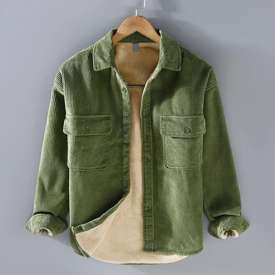Fleece Haven™ | Men's Long-Sleeve Shirt | Cord-Fleece Lining, Warm & Comfortable for Fall