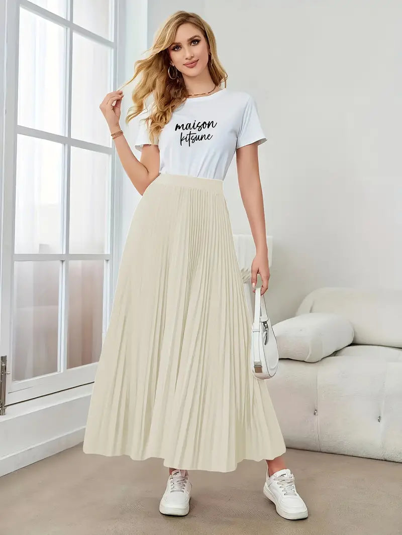 Pleat Luxe™ | Women's Long Pleated Skirt | Lightweight Fabric, High-Waisted Design & Flattering Silhouette