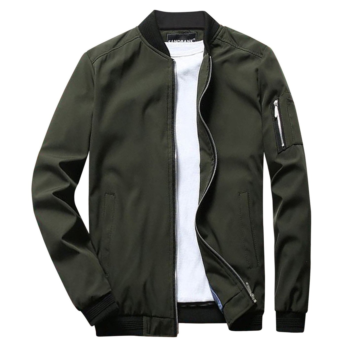 Veyron | Mens Waterproof Bomber Jacket in Navy Blue Lightweight Casual Zip-Up Coat for Everyday Streetwear & Travel