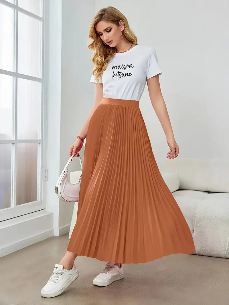 Pleat Luxe™ | Women's Long Pleated Skirt | Lightweight Fabric, High-Waisted Design & Flattering Silhouette