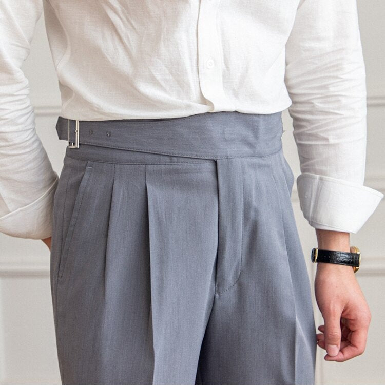 TailorFlex™ | Men's High-Waisted Trousers | Tailored Fit, Pleated Front & Adjustable Side Buckle