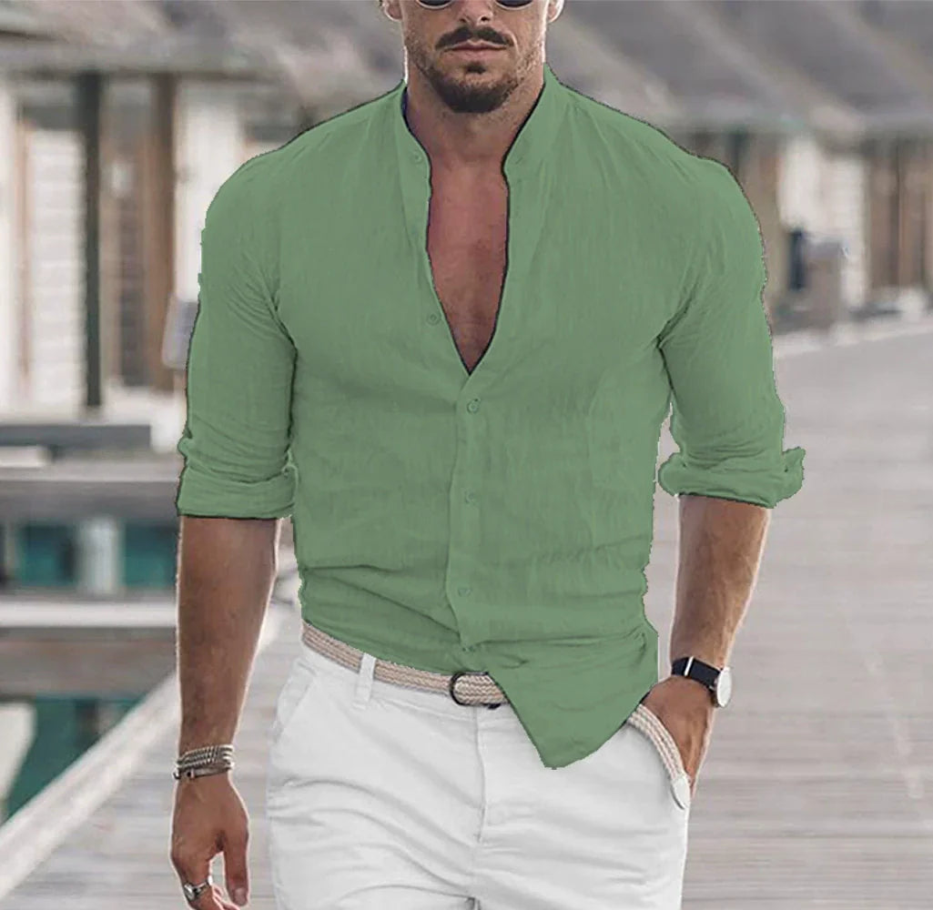 BreezeWear™ | Men's Lightweight Casual Button-Up Shirt | Breathable Fabric, Relaxed Fit & Stylish Design
