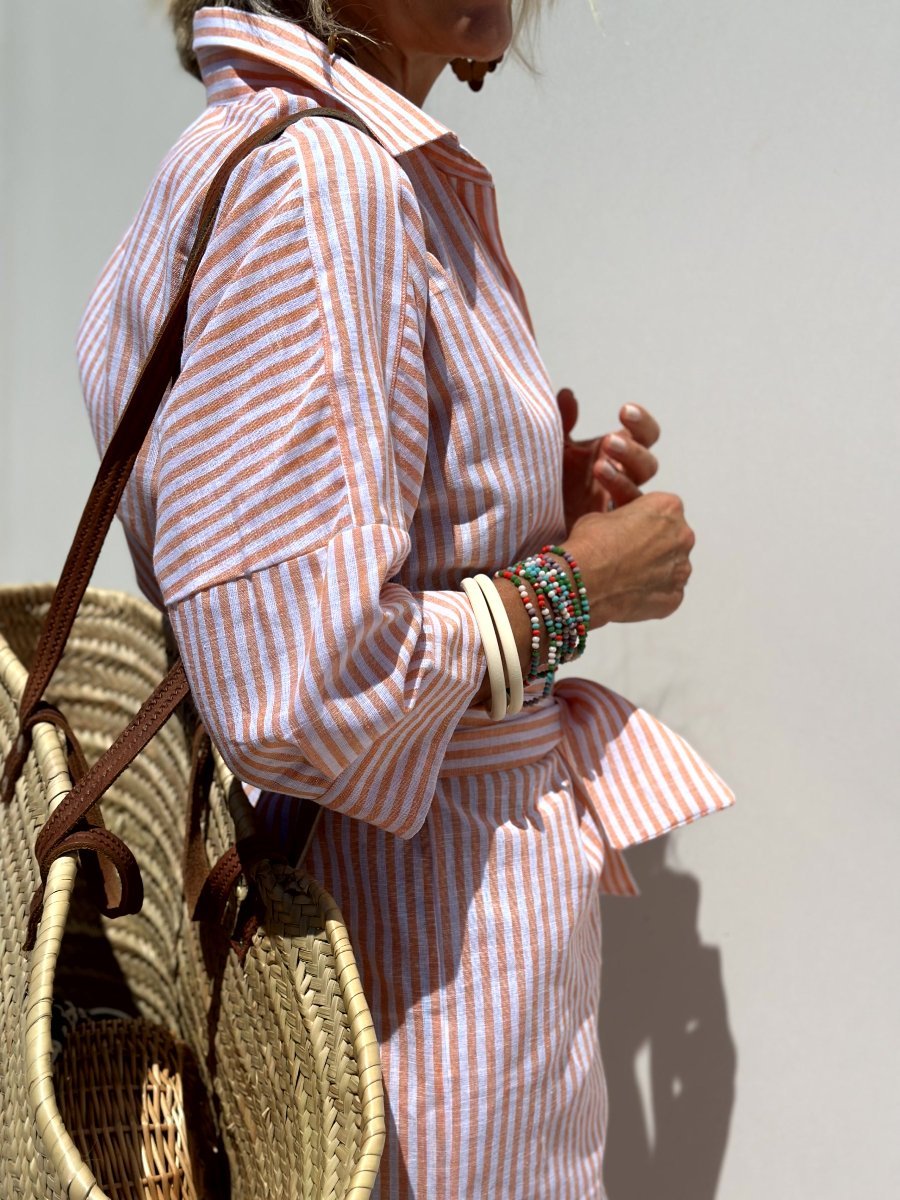 Stripe Luxe™ | Women's Classic Striped Shirt Dress | Breathable Cotton, Relaxed Fit & Stylish Design