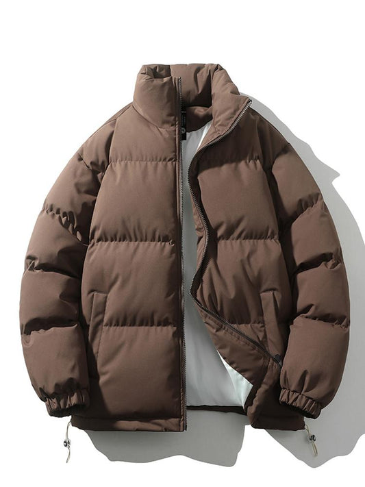 Quilted Haven™ | Men's Warm Stand Collar Zipper Jacket | Insulated, Lightweight, Stylish Design for Cold Weather