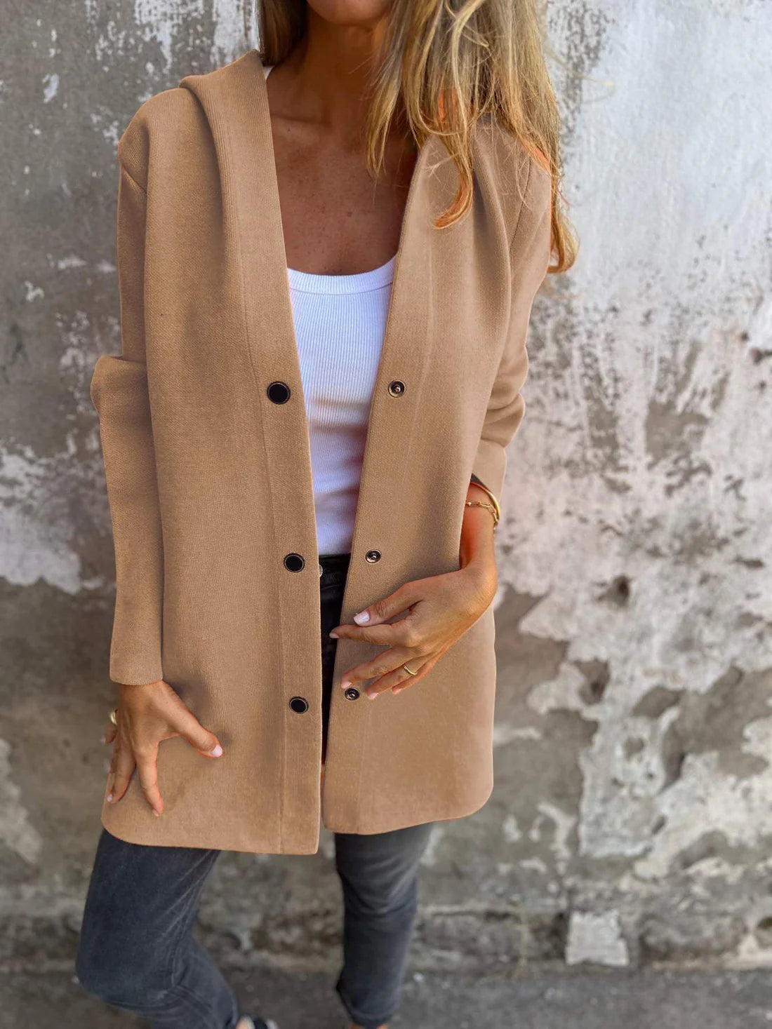 Hooded Luxe™ | Casual Single-Breasted Jacket | Lightweight Fabric, Stylish Hood & Comfortable Fit