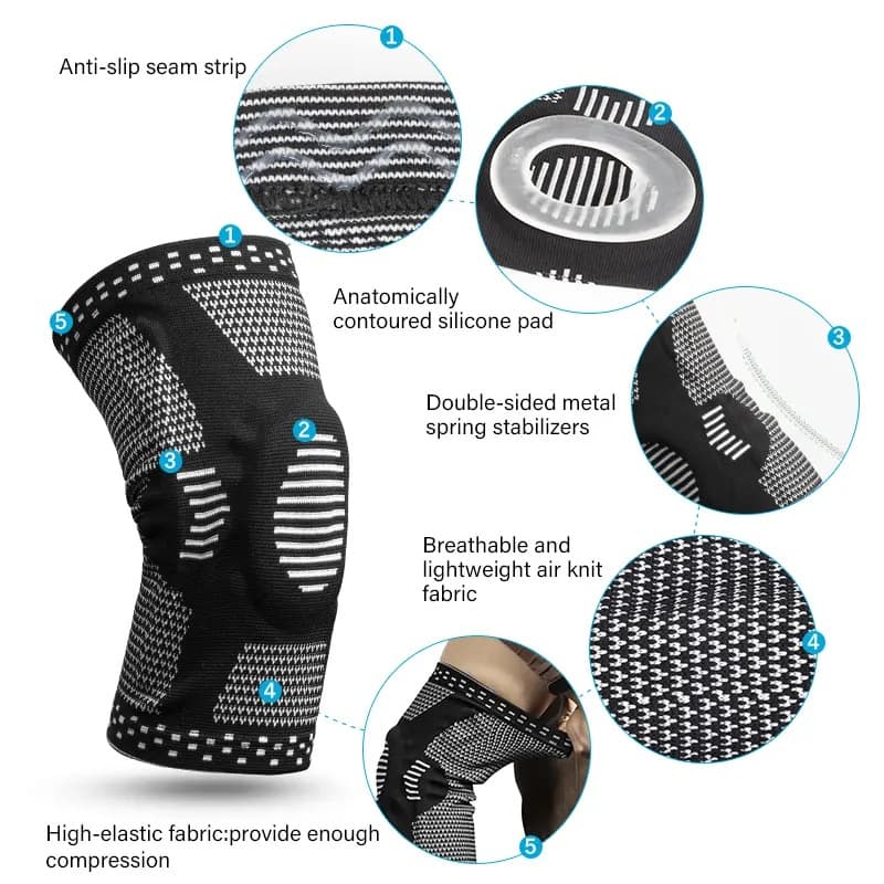 Compression Knee Sleeves with Support β Adjustable Knee Brace for Skiing, Sports & Daily Comfort