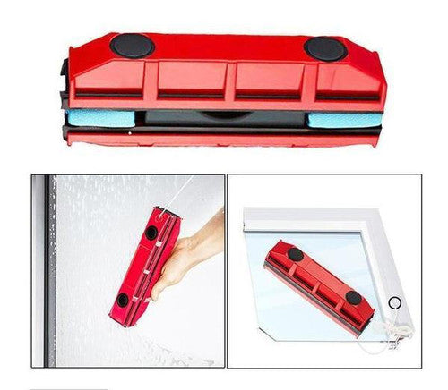 Magnetic Window Cleaner Tool with Dual-Sided Design for Streak-Free Cleaning of High Windows and Hard-to-Reach Areas