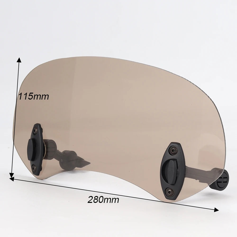 Motorcycle Windshield Extension Adjustable Height for Enhanced Wind Protection and Comfort on Touring Bikes