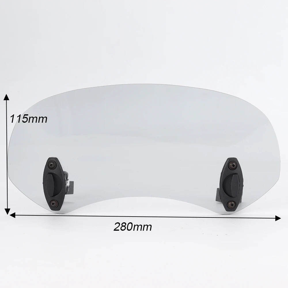 Motorcycle Windshield Extension Adjustable Height for Enhanced Wind Protection and Comfort on Touring Bikes