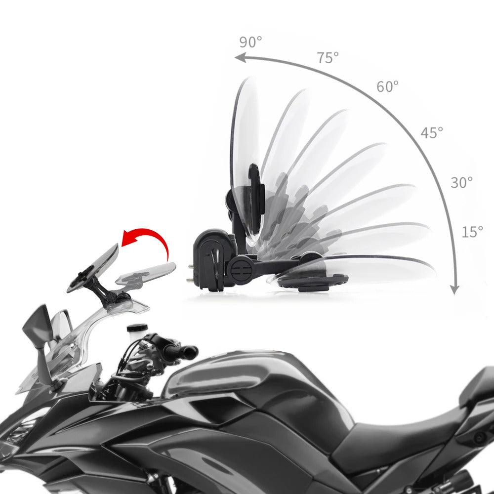 Motorcycle Windshield Extension Adjustable Height for Enhanced Wind Protection and Comfort on Touring Bikes