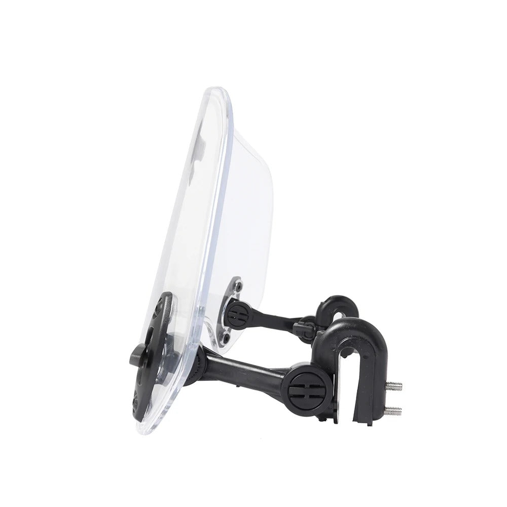 Motorcycle Windshield Extension Adjustable Height for Enhanced Wind Protection and Comfort on Touring Bikes