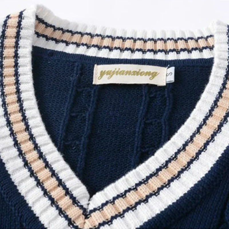 Ashmere | Mens Knitted Sweater Vest V-Neck Sleeveless Jumper for Old Money Style & Preppy Layering – Cricket & Heritage Looks