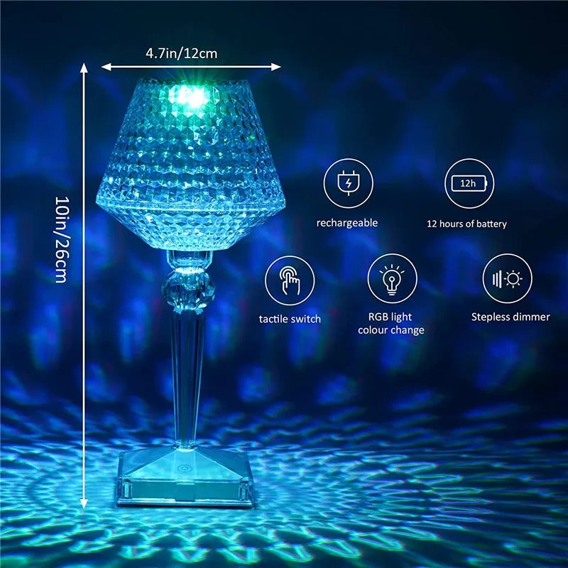 Rechargeable Minimalist Modern Table Lamp with Adjustable Brightness for Home Office & Nightstand Use