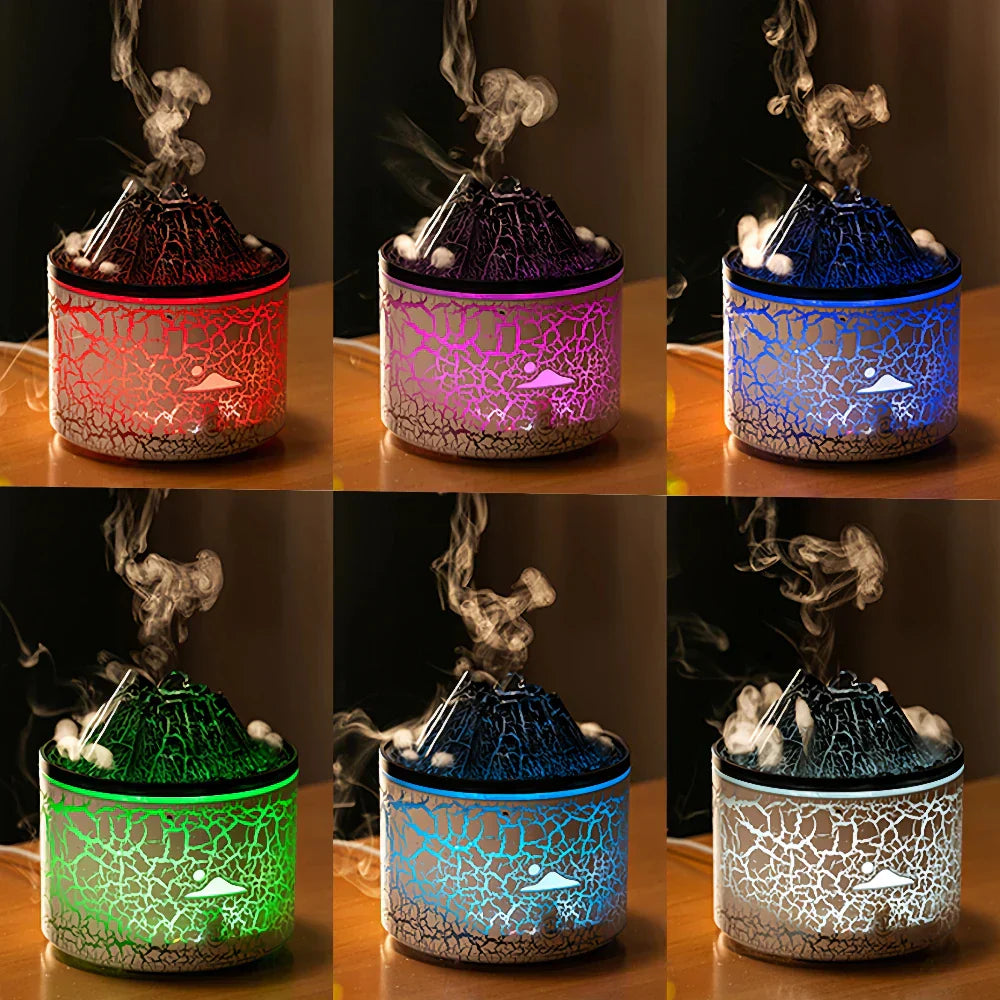 LED Volcano Humidifier with 7-Color Night Light for Home, Office & Bedroom Use