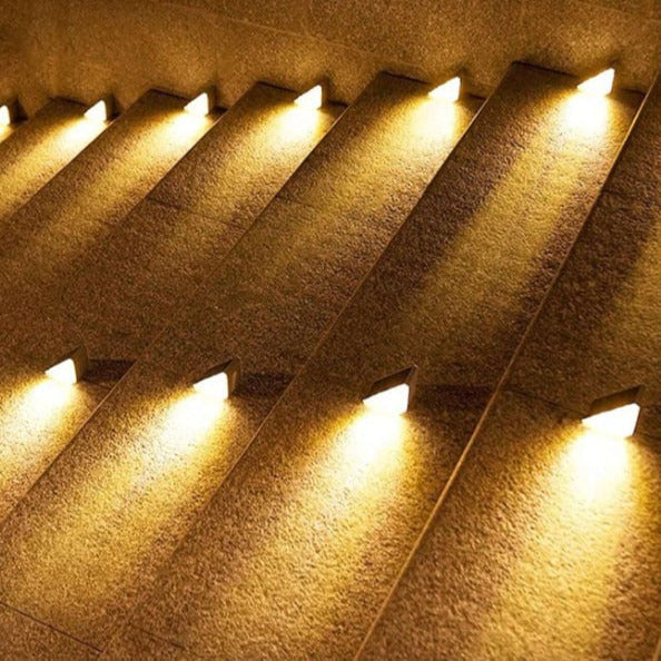 LED Solar Powered Stair Lights with Motion Sensor - Waterproof Outdoor Lighting for Steps, Pathways, and Decks