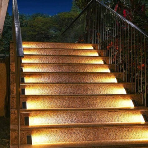 LED Solar Powered Stair Lights with Motion Sensor - Waterproof Outdoor Lighting for Steps, Pathways, and Decks
