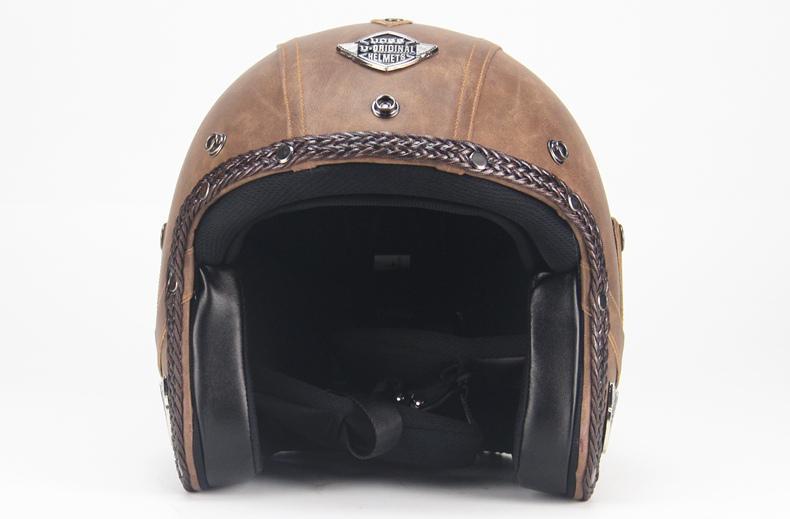 Retro Vintage Open Face Motorcycle Helmet with Goggle Mask - Unisex, Lightweight, Classic Design, Ideal for Bikers and Riders