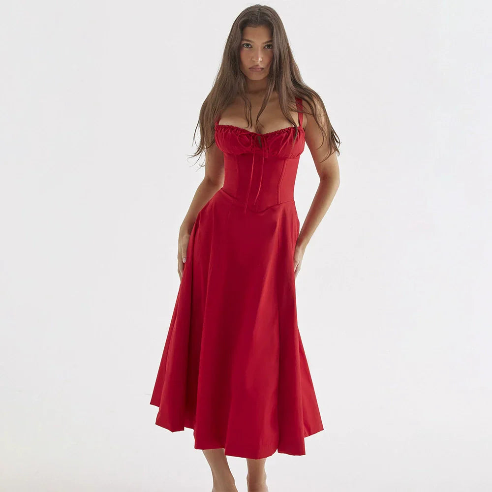 Bustier Belle™ | Corset Midi Dress | Summer Style, Side Slit Design & Comfortable Fit