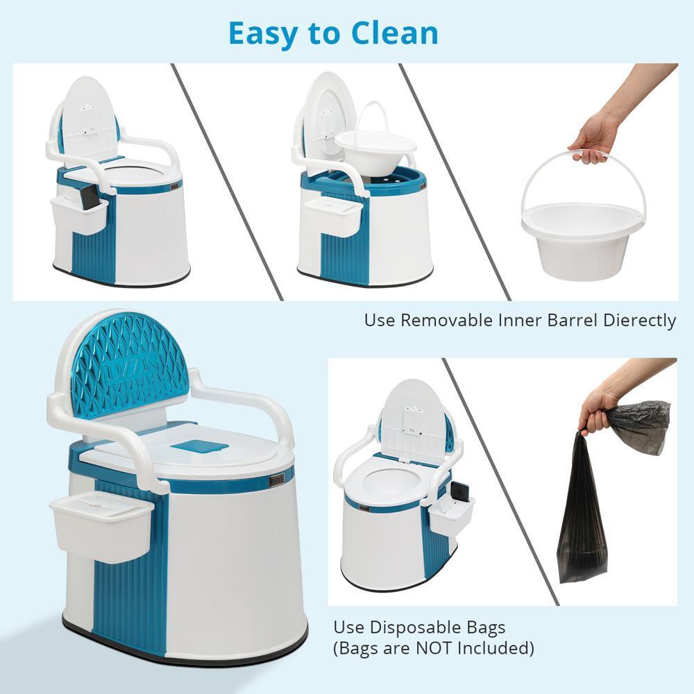 Portable Toilet for Adults & Elderly – Folding Commode for Indoor & Outdoor Use with Easy Clean Design