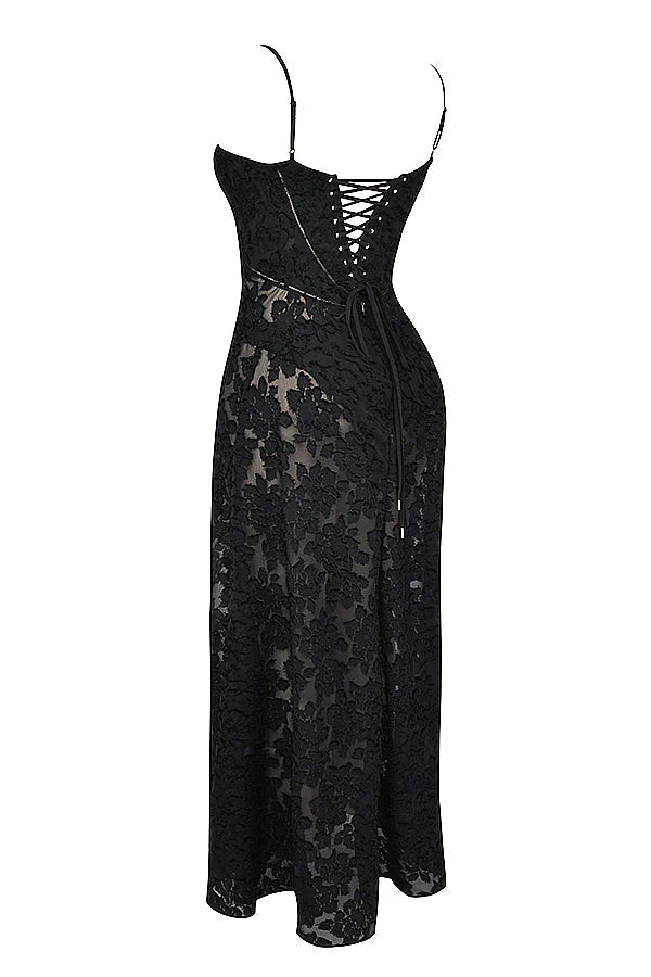Floral Lace Dream™ | Women's Maxi Dress | Elegant Floral Lace Overlay, Lightweight Fabric & Comfortable Fit