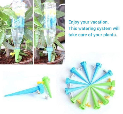Self-Watering Plant Spikes - 12 Pack Automatic Watering Devices for Potted Plants & Indoor Gardening