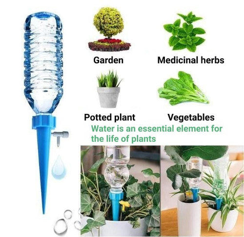 Self-Watering Plant Spikes - 12 Pack Automatic Watering Devices for Potted Plants & Indoor Gardening