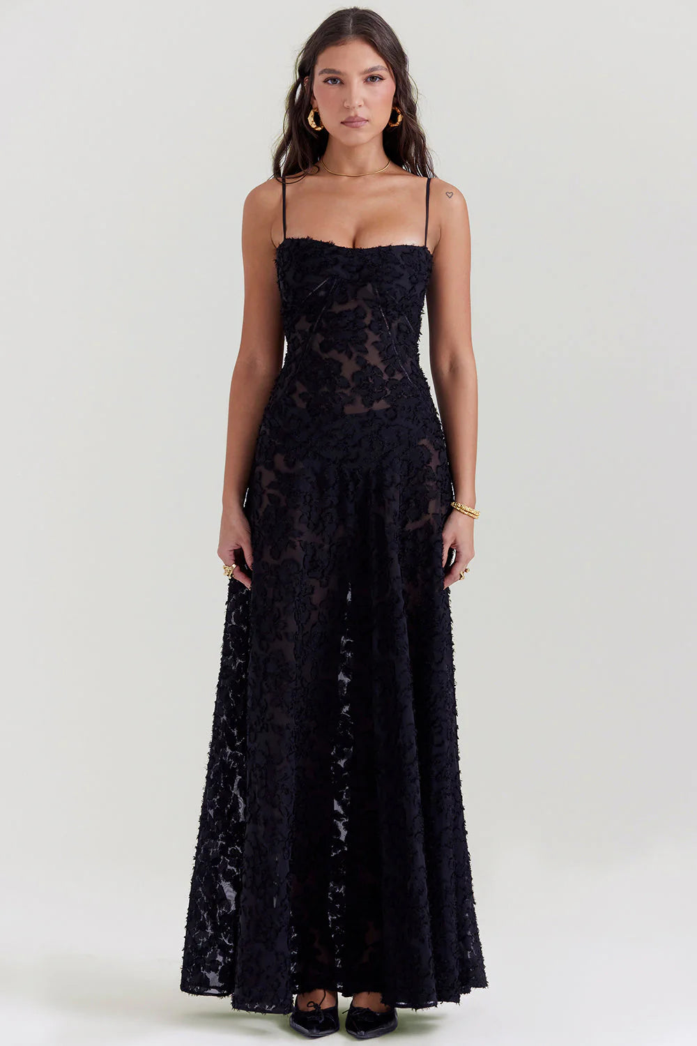 Floral Lace Dream™ | Women's Maxi Dress | Elegant Floral Lace Overlay, Lightweight Fabric & Comfortable Fit