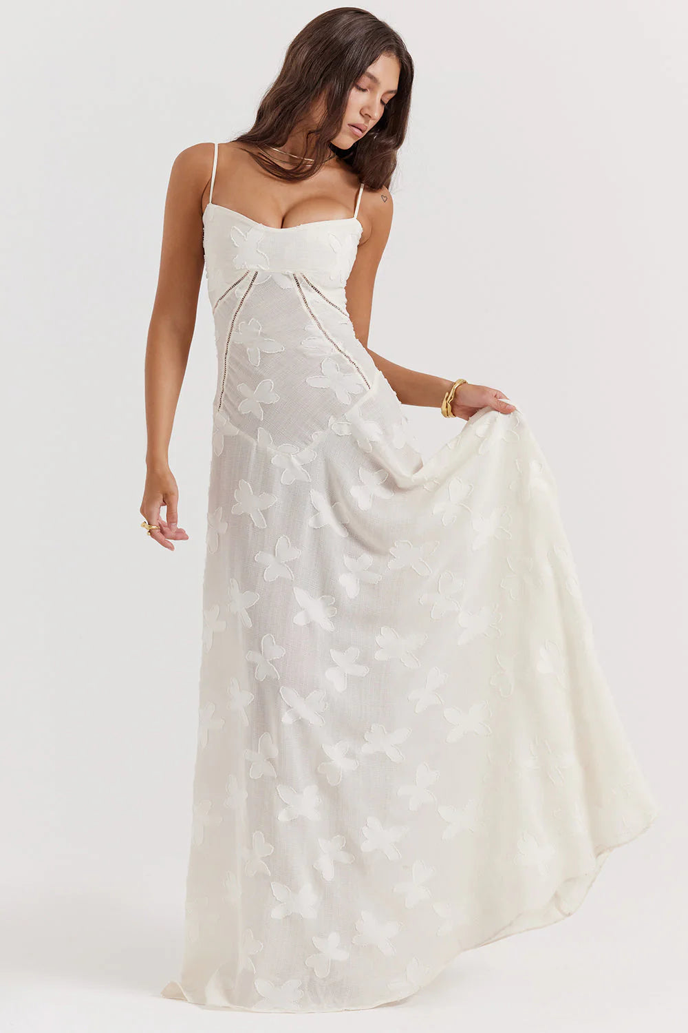 Floral Lace Dream™ | Women's Maxi Dress | Elegant Floral Lace Overlay, Lightweight Fabric & Comfortable Fit
