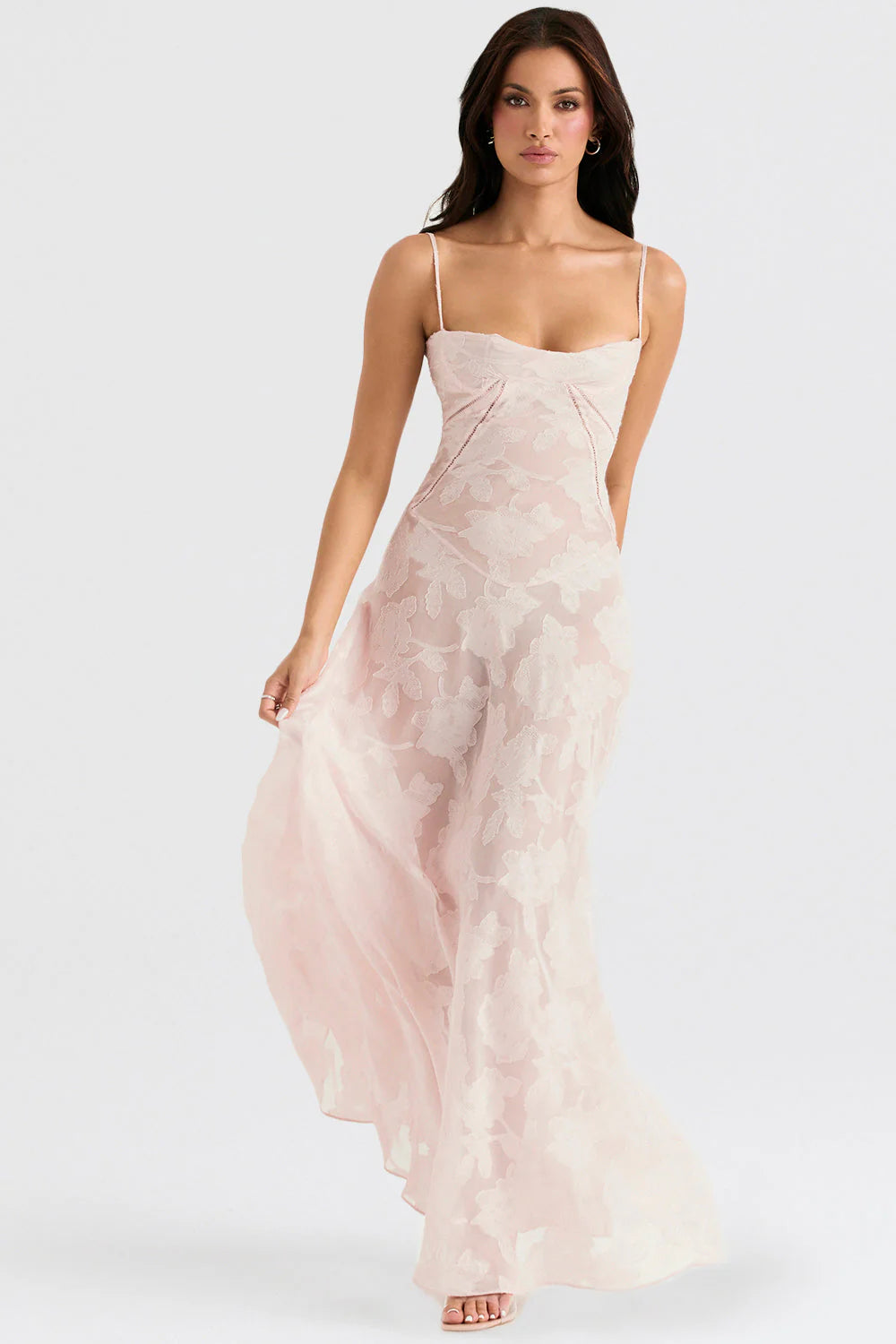 Floral Lace Dream™ | Women's Maxi Dress | Elegant Floral Lace Overlay, Lightweight Fabric & Comfortable Fit