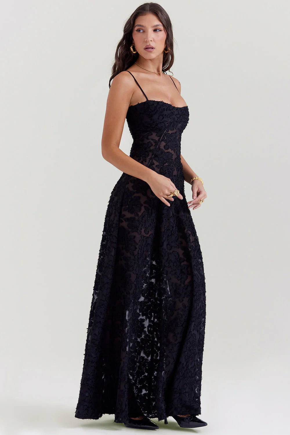 Floral Lace Dream™ | Women's Maxi Dress | Elegant Floral Lace Overlay, Lightweight Fabric & Comfortable Fit