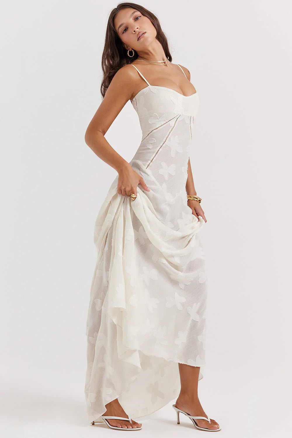 Floral Lace Dream™ | Women's Maxi Dress | Elegant Floral Lace Overlay, Lightweight Fabric & Comfortable Fit