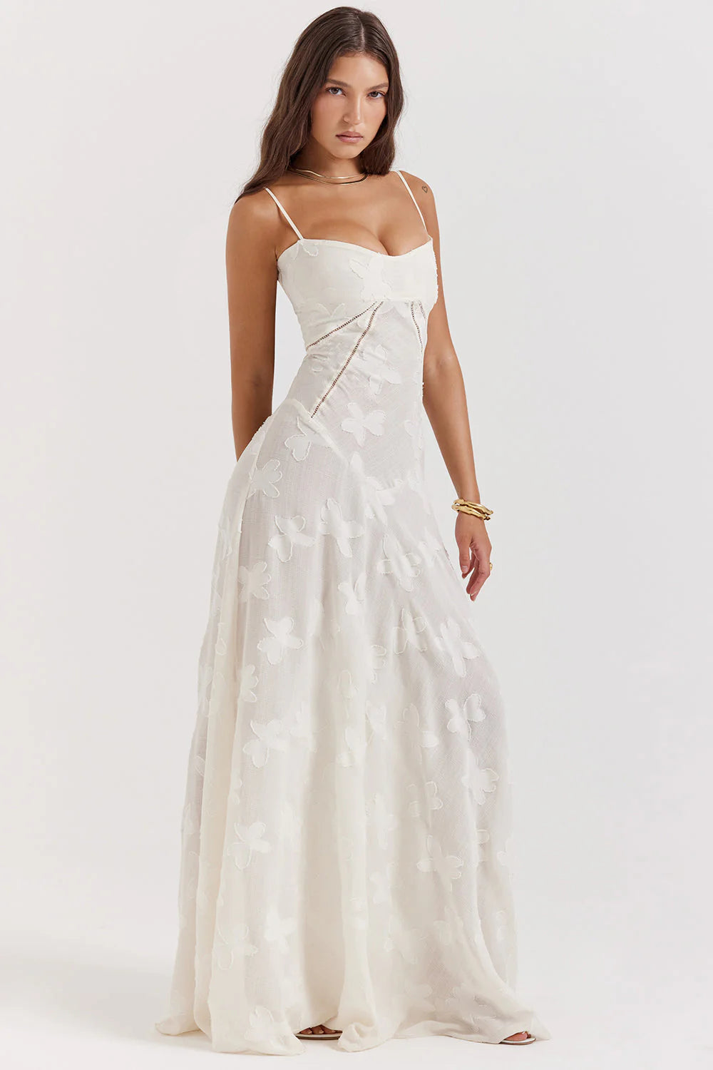 Floral Lace Dream™ | Women's Maxi Dress | Elegant Floral Lace Overlay, Lightweight Fabric & Comfortable Fit