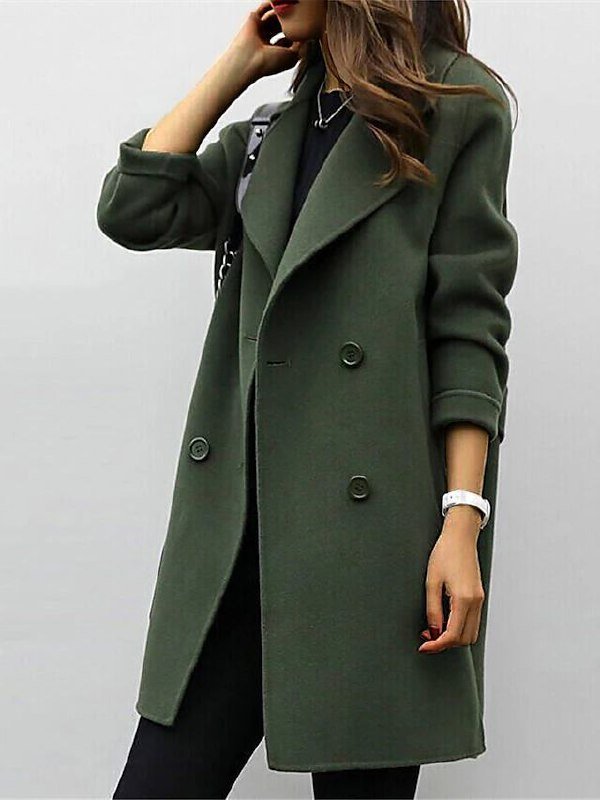 Averleigh | Womens Wool Blend Double Breasted Coat – 3/4 Length Formal Winter Overcoat
