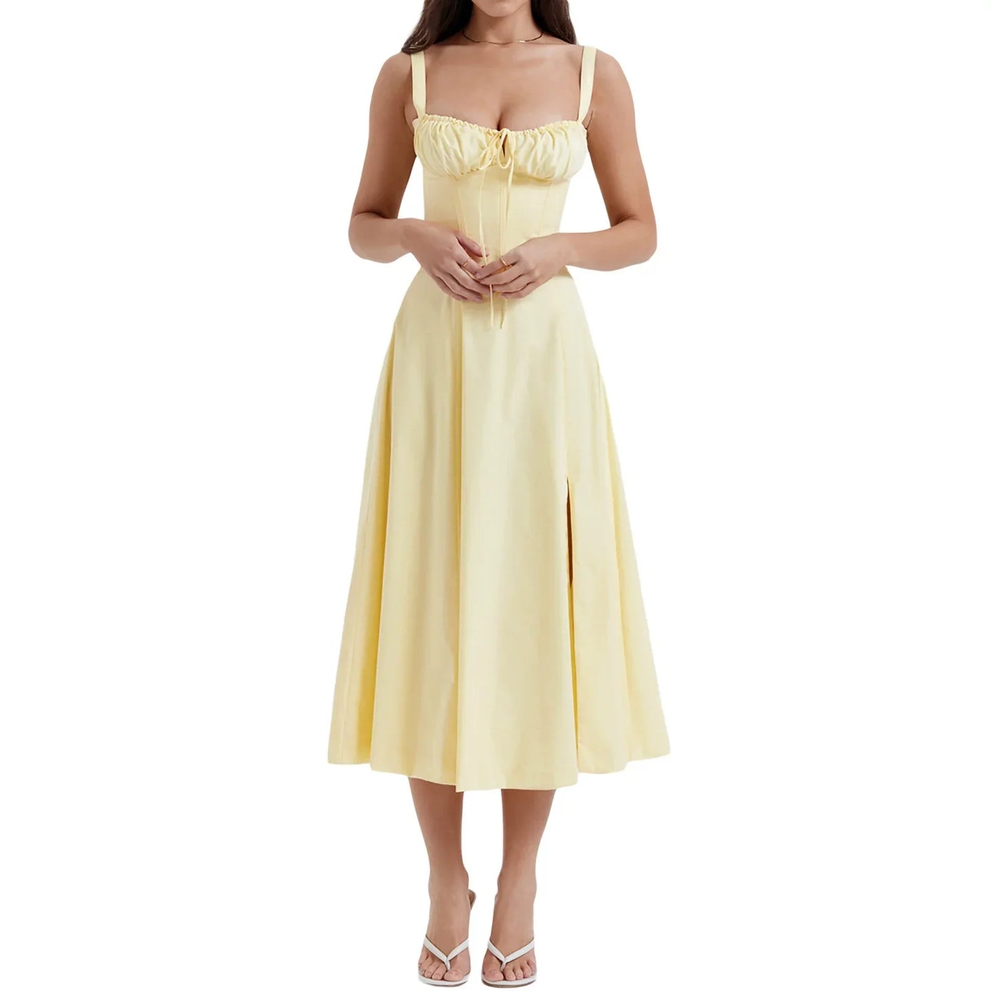 Bustier Belle™ | Corset Midi Dress | Summer Style, Side Slit Design & Comfortable Fit