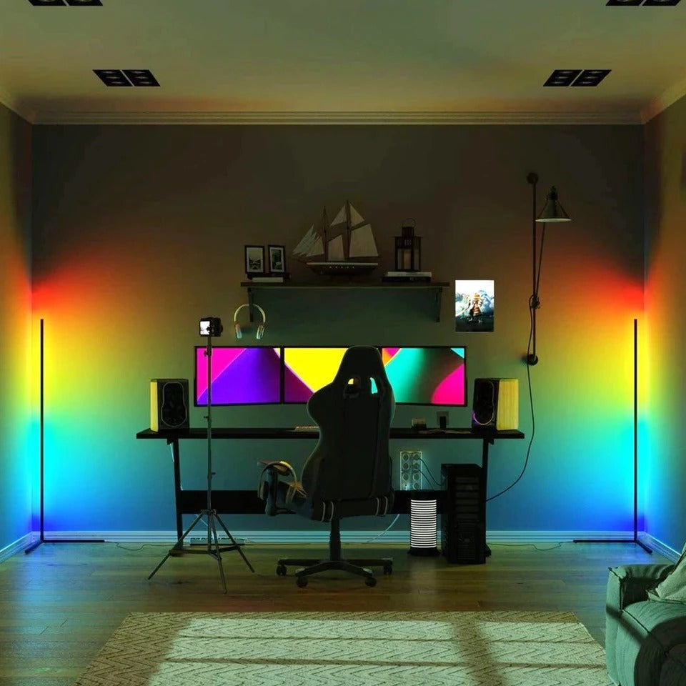 Modern LED Corner Lamp RGB LED Floor Lamp Lights Bluetooth WIFI Smart Controller