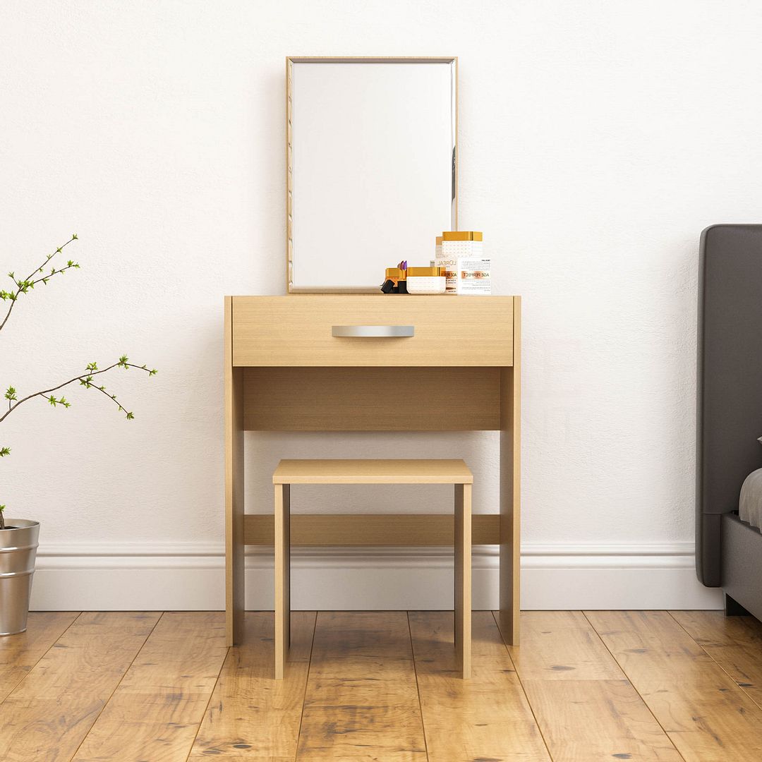 Dressing Table 1 Drawer Mirror & Stool Set