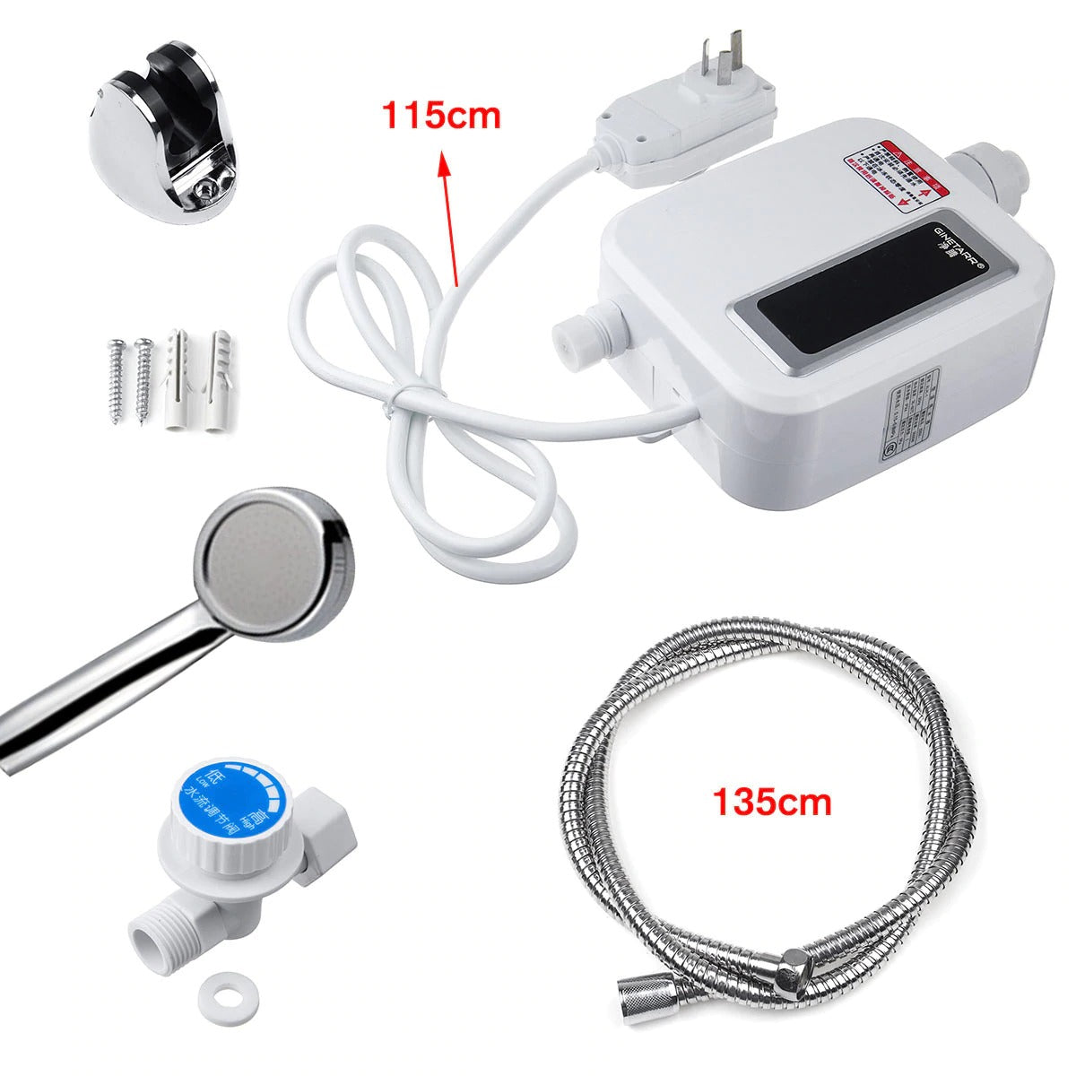 220V Electric Shower Water Heater Temperature Display