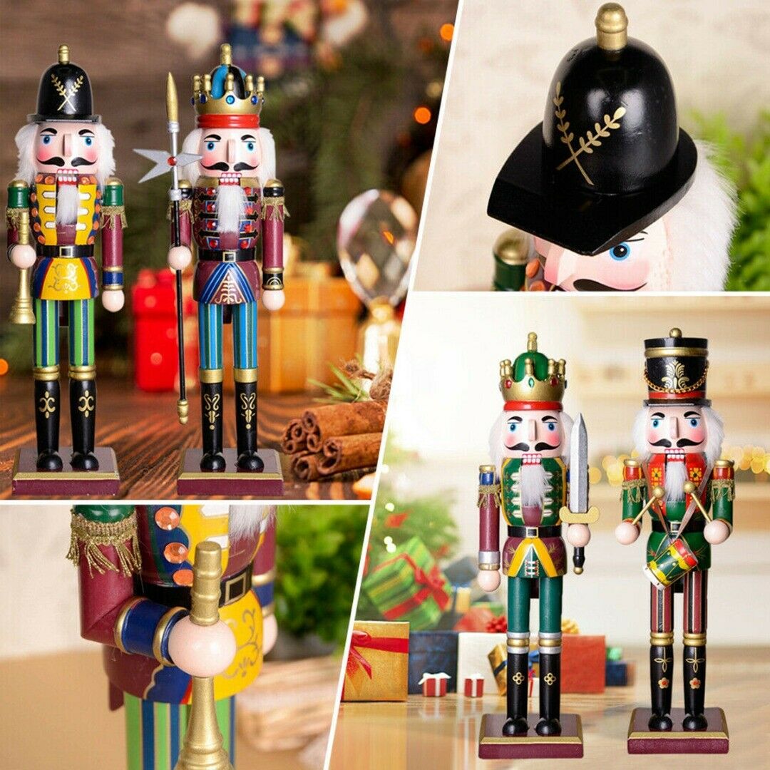 Christmas Nutcracker | Nutcracker Soldier 30 CM Wood Painted Christmas Nutcracker Decoration