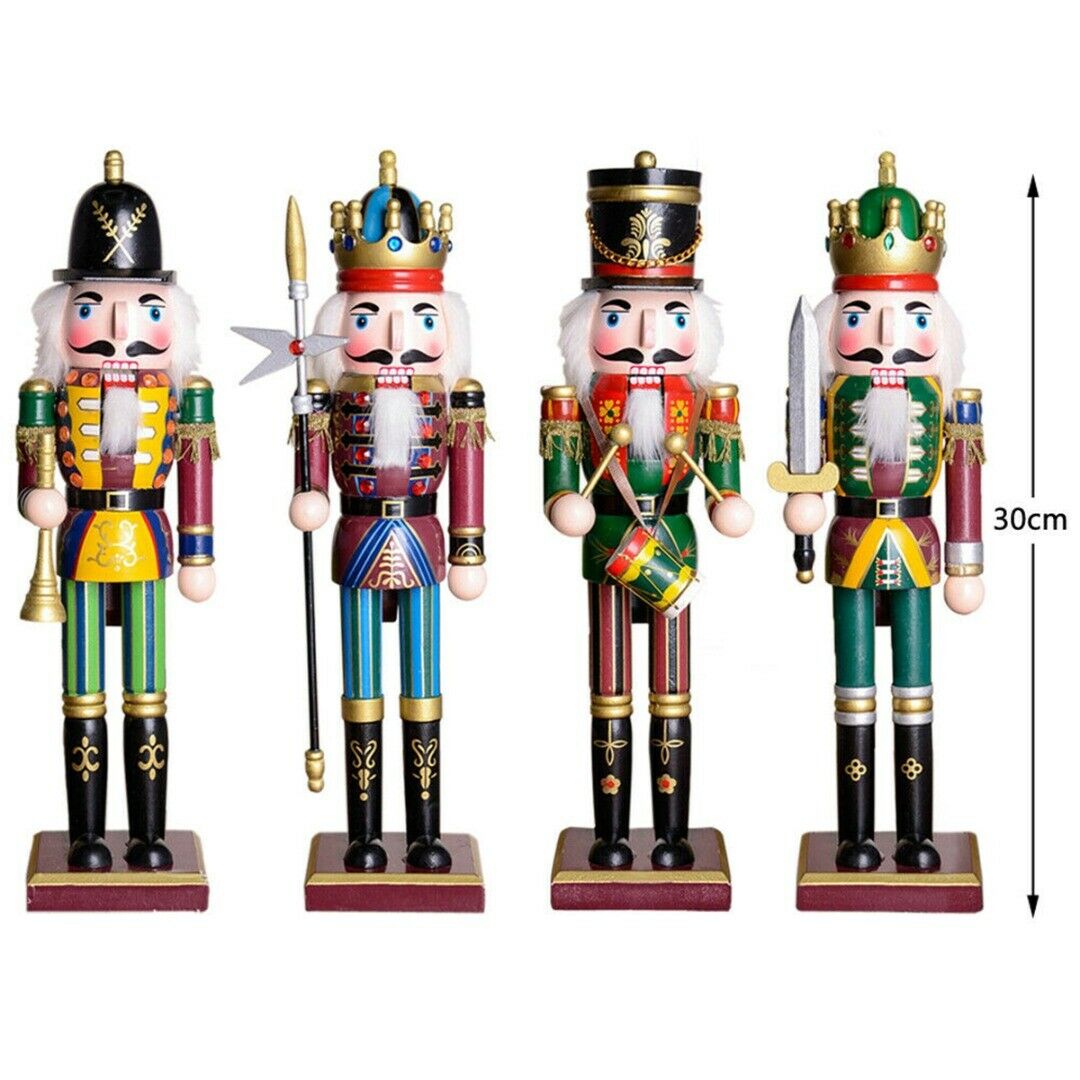 Christmas Nutcracker | Nutcracker Soldier 30 CM Wood Painted Christmas Nutcracker Decoration