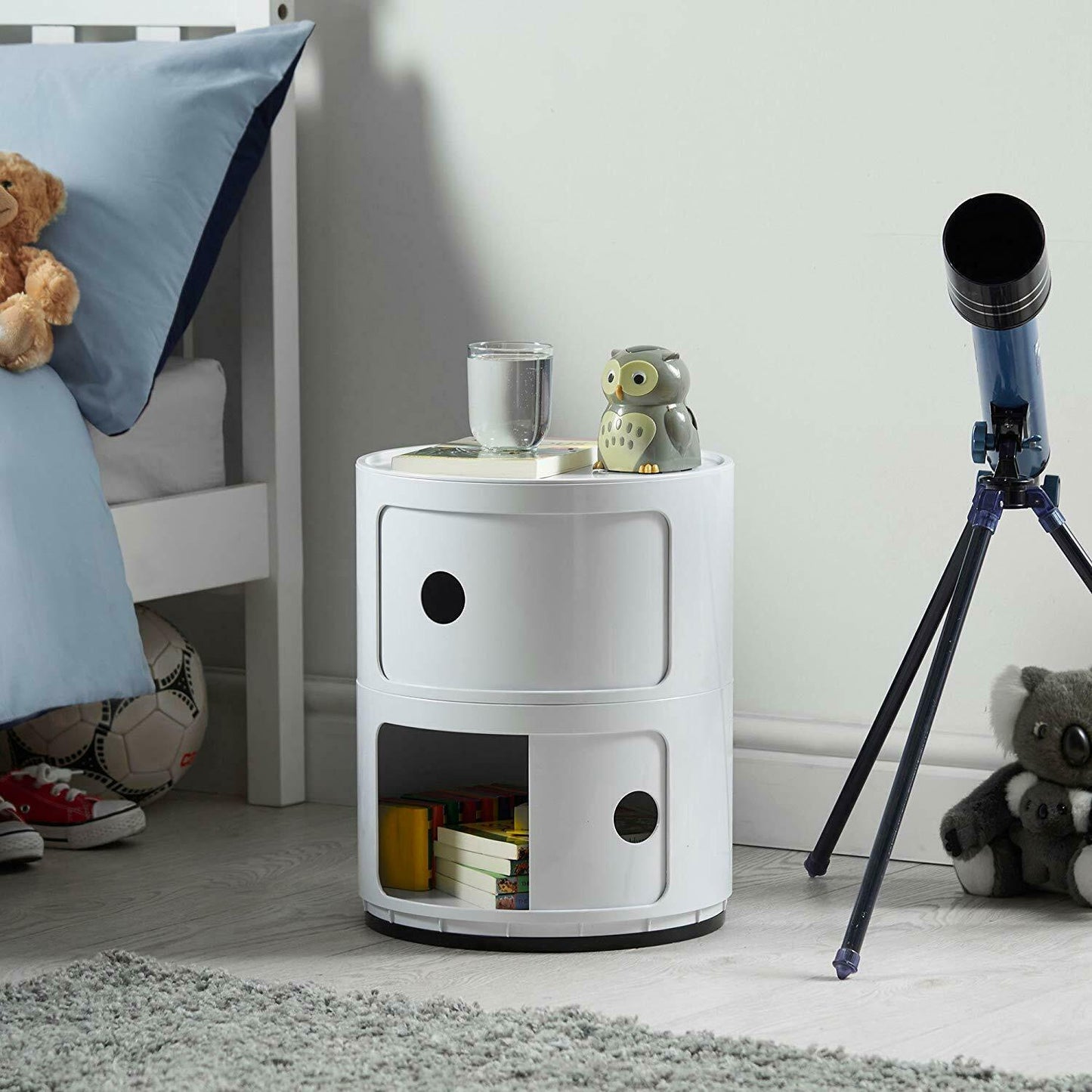 Side Table With Storage 2 tier unit