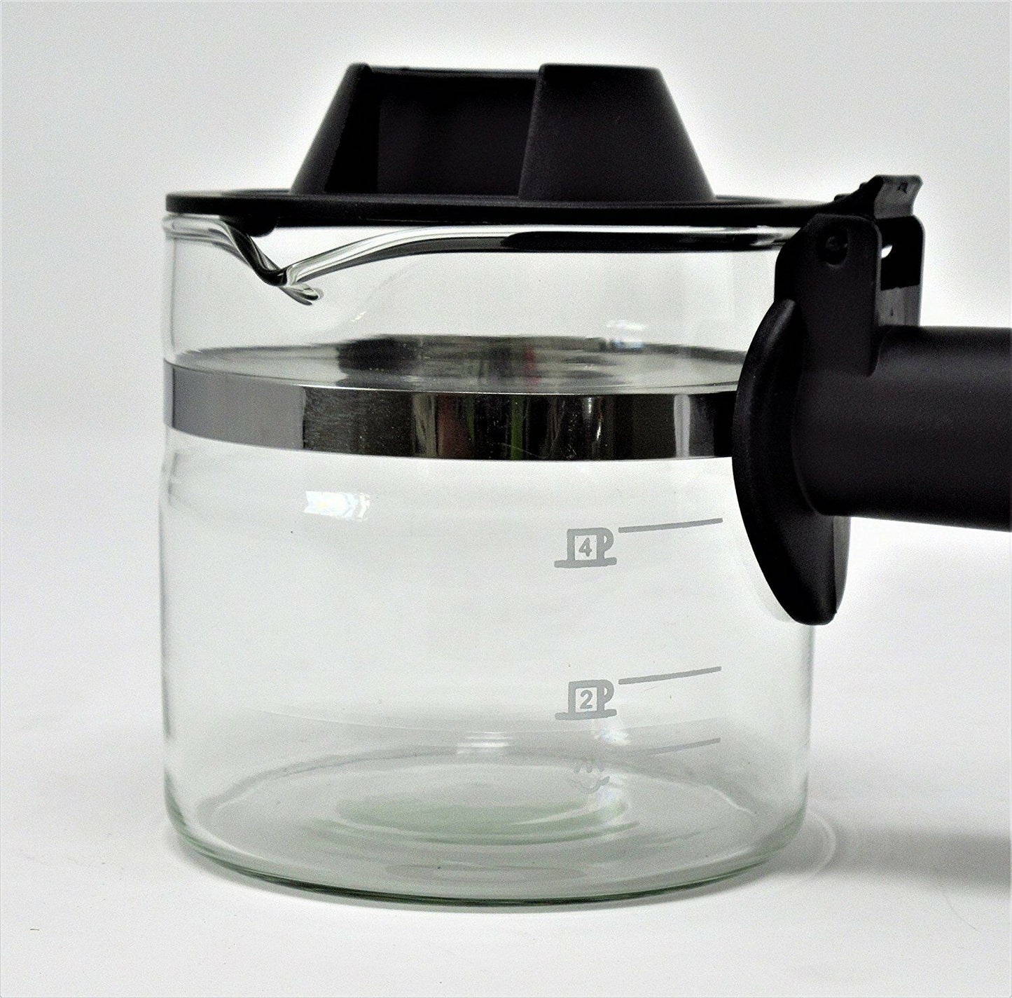 Black Espresso 4 Cup Coffee Machine with milk steamer