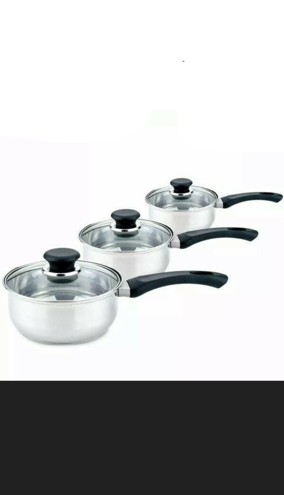 3 Pcs Induction Pans Stainless Steel Induction Cookware