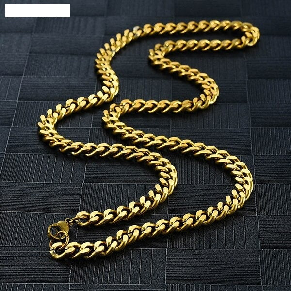 Mens Gold Curb Chain Necklace