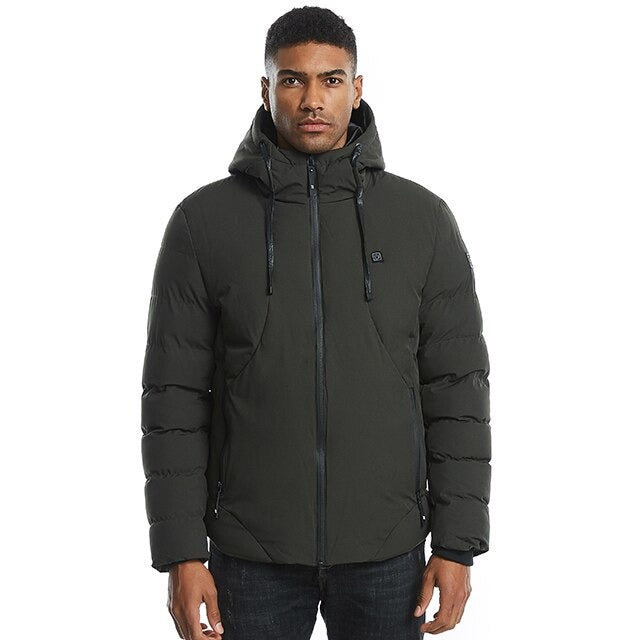 Men Women Electric Heated Jacket USB Thermal Warmed Feather Coat