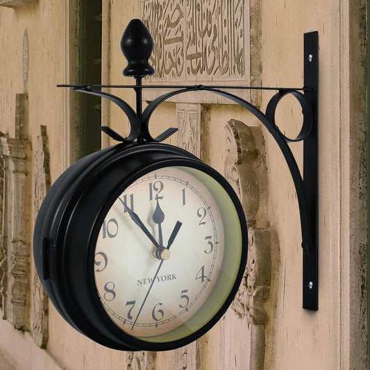 Outdoor Garden Wall Clock Retro Grand Station