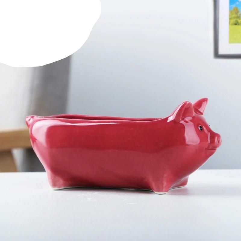 Ceramic Pig Planter Animal Flower Pots