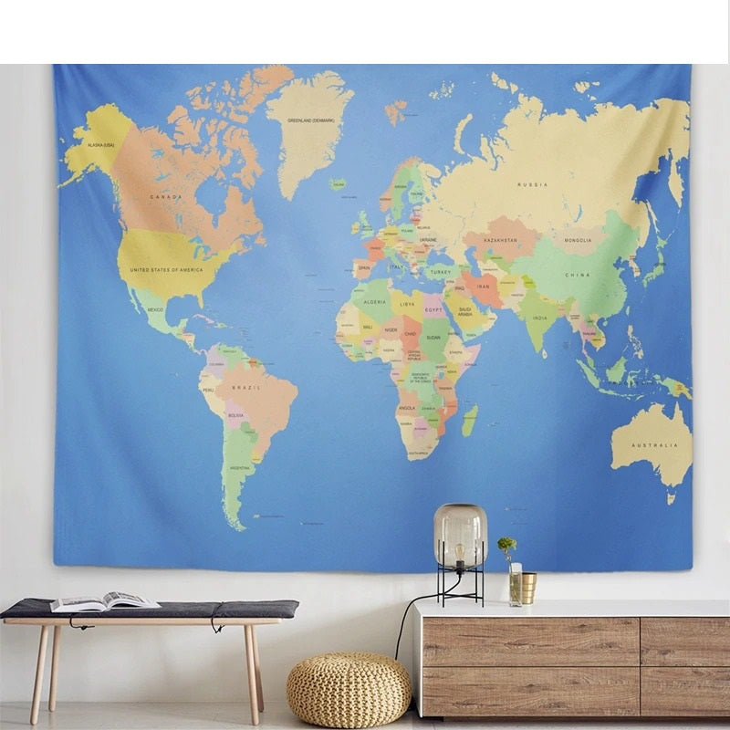 Vintage Wooden Global Map