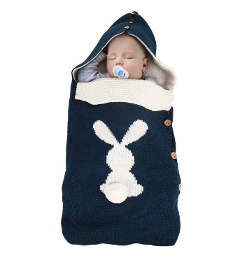 Baby Sleeping Bag Rabbit Plush Tail Button Newborn Sleeping Bag Anti-kick Warm Baby Newborn Sleeping Bag