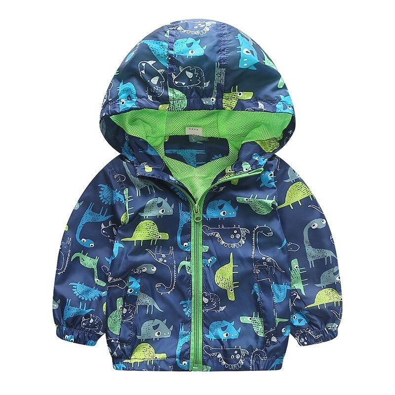 Cute Dinosaur Kids Waterproof Jacket